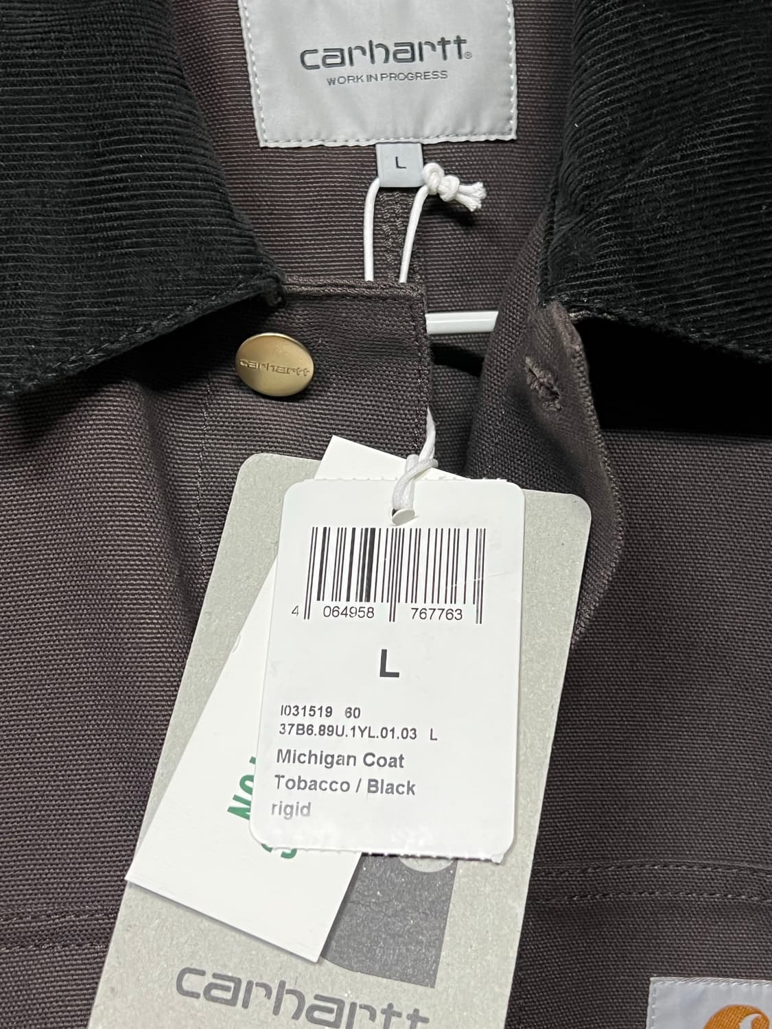 칼하트 WIP 미시건 초어 코트 자켓 토바코 L 상품이미지5