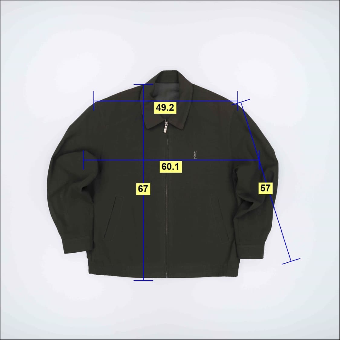 95 입생로랑 빈티지 린넨 블루종 헤링턴 자켓 4282 상품이미지8