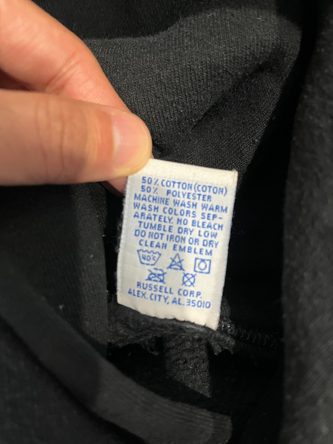90s 러셀 빈티지 후드 블랙 L made in USA 상품이미지4