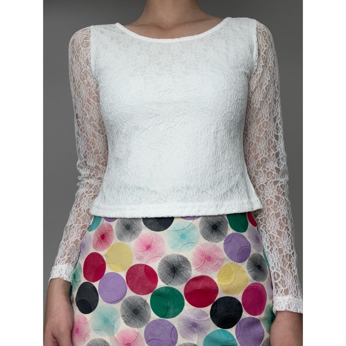 빈티지 화이트 레이스 블라우스 이너 상품이미지1