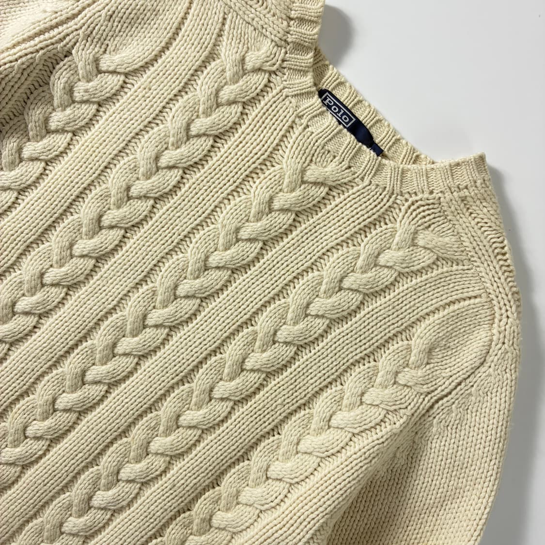 Polo  폴로 랄프로렌 엘보패치 울 꽈배기 니트   상품이미지3