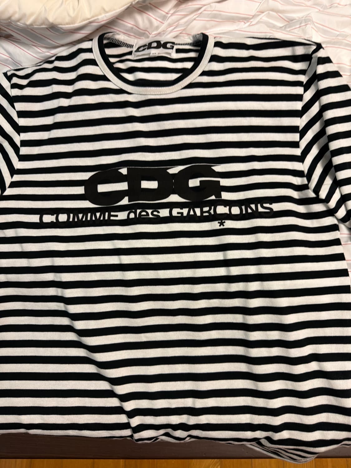 CDG 롱슬리브 티셔츠 블랙 스트라이프 블랙 상품이미지2