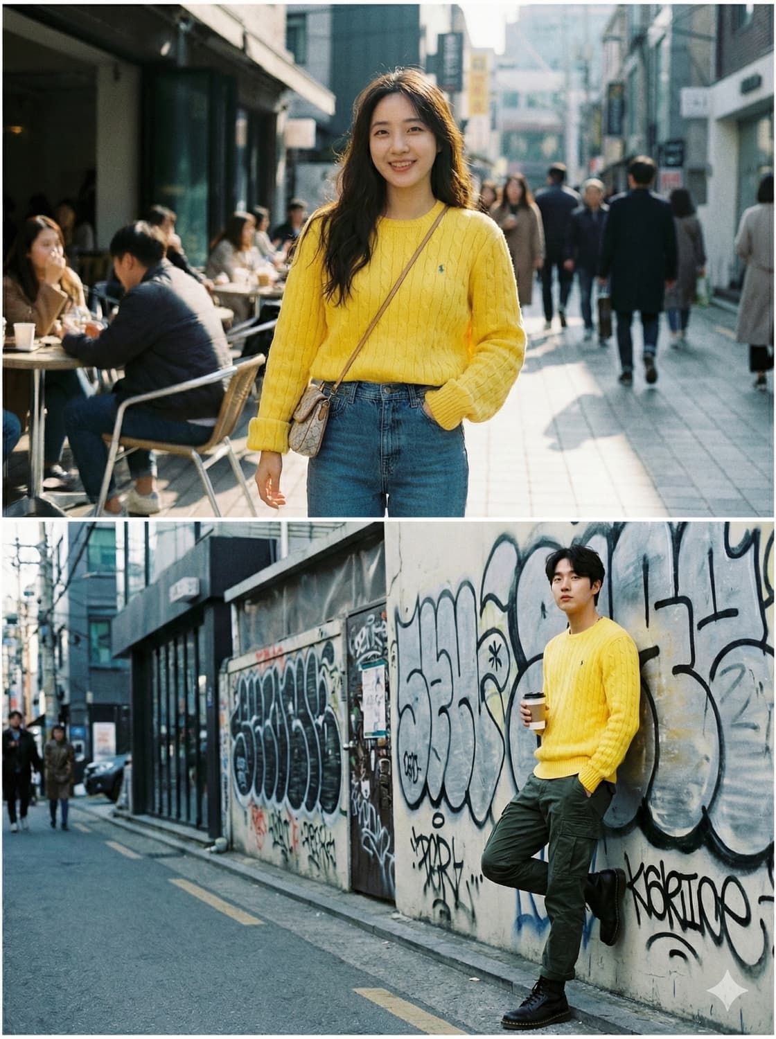 비타민 옐로우 • Polo 케이블 니트 L 상품이미지1