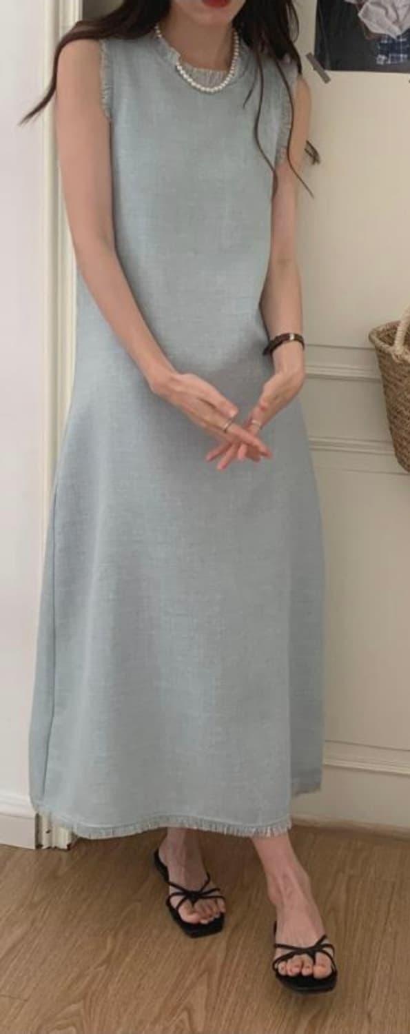 새상품)민소해 프린지 롱 원피스 55 상품이미지1