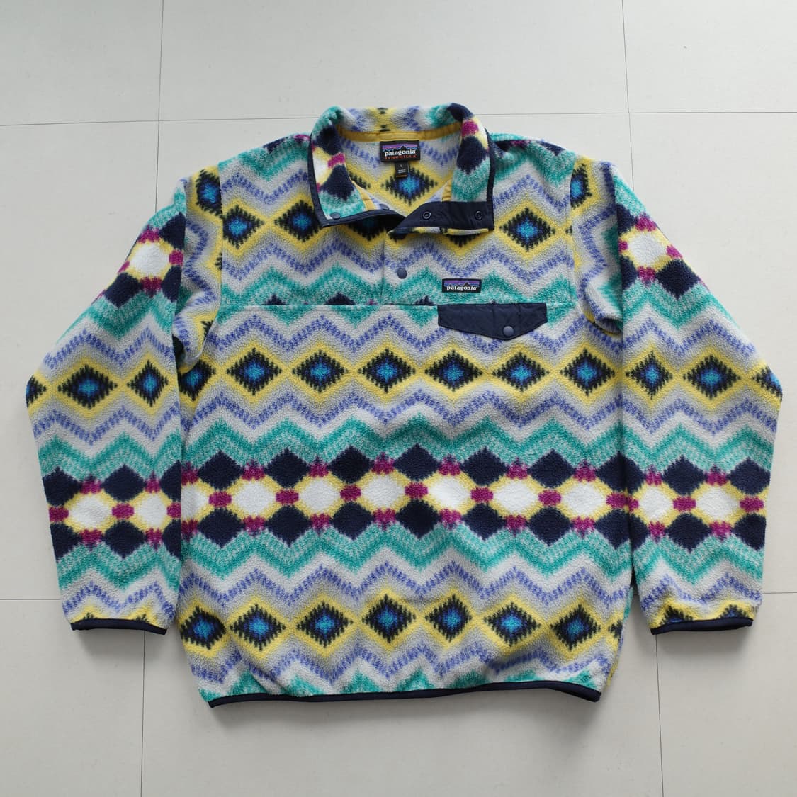 [L] 파타고니아 신칠라 스냅티 에스닉 아즈텍 패턴 플리스 상품이미지1