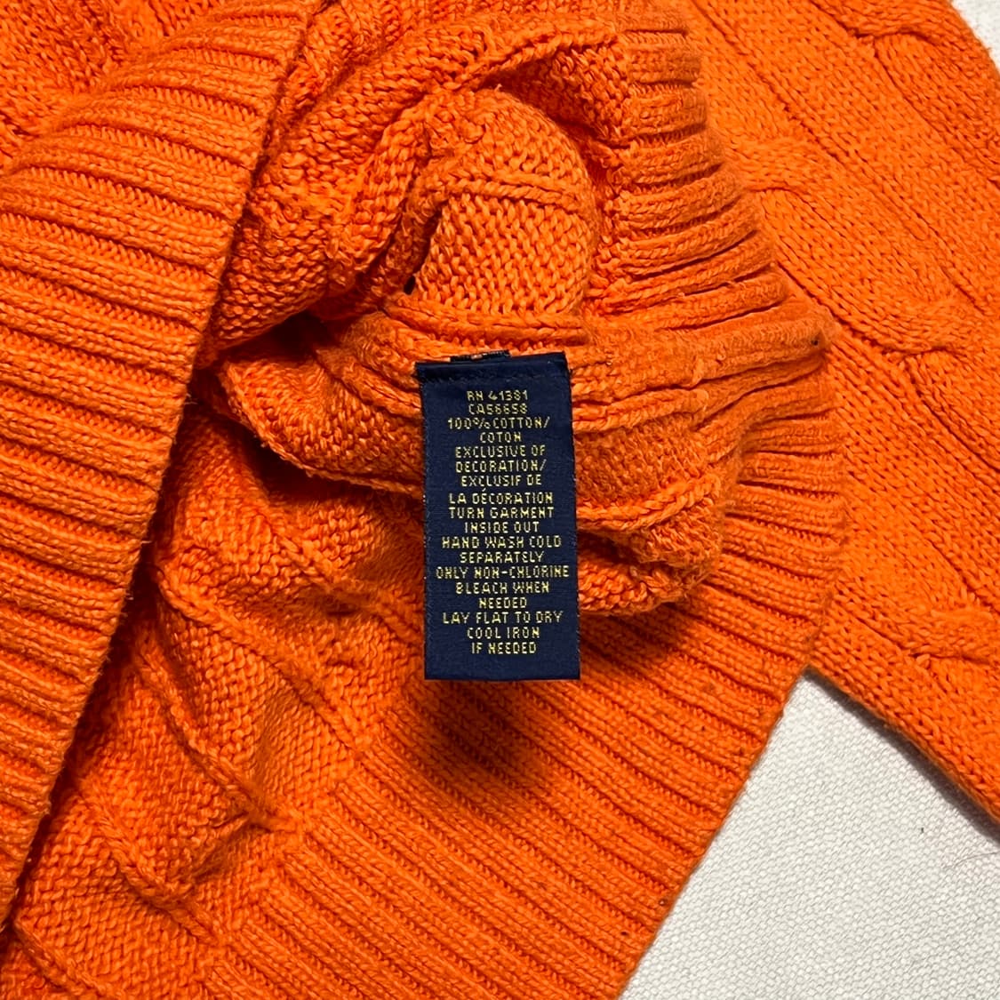 M 폴로랄프로렌 오렌지 케이블 니트 상품이미지5