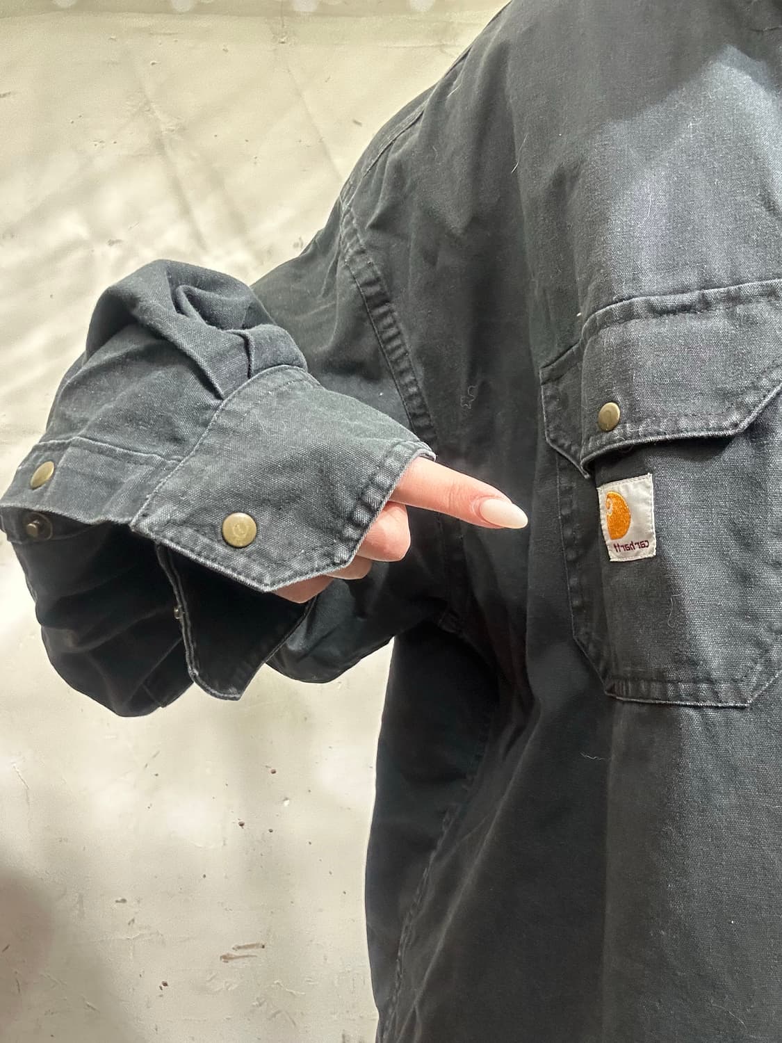 칼하트 블랙 코튼 워크 자켓 셔츠 XL 상품이미지4