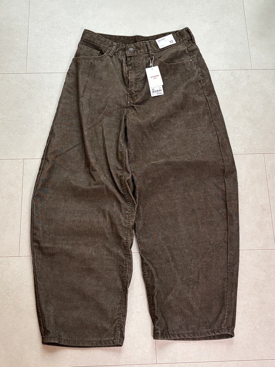 스파오 벌룬핏 코듀로이 팬츠 32 브라운 / 새상품 상품이미지2