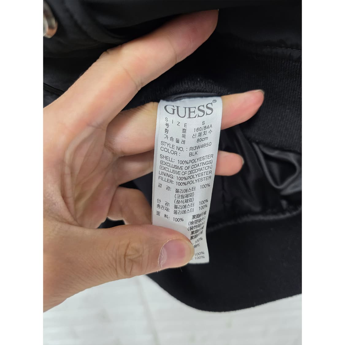 택포// 게스 블랙 봄버 자켓 M  상품이미지3