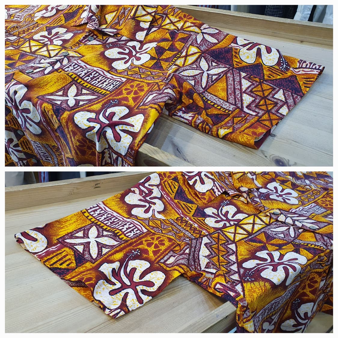 3XL(120).하와이안 셔츠(옐로우버건디) 상품이미지4