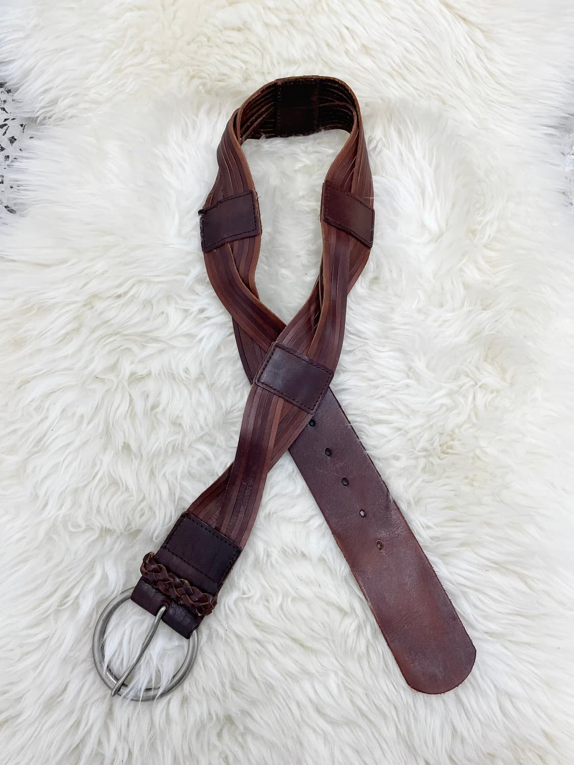 리얼레더 위빙 디테일 버클 벨트 상품이미지1