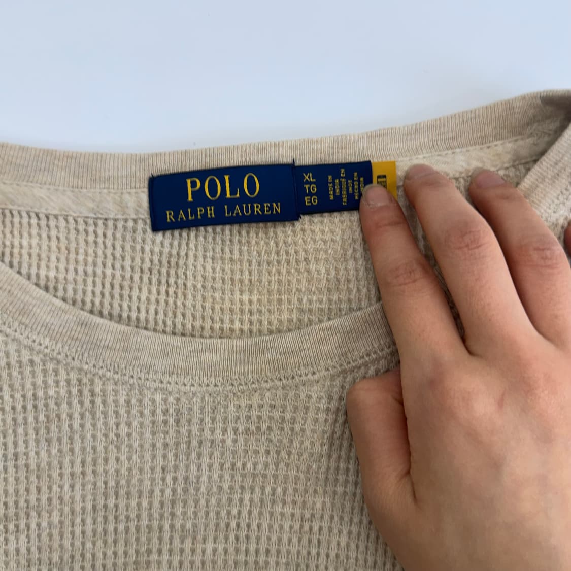 Polo 폴로 브라운 포니 베이지 와플니트 상품이미지5