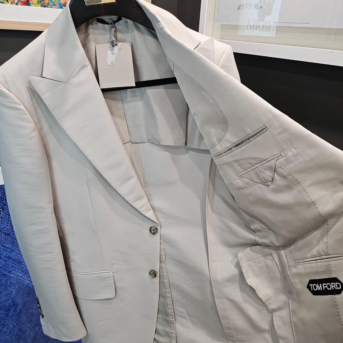 톰포드 싱글 브레스티드 쿠퍼 혼방 수트 상의 블레이저자켓 상품이미지5