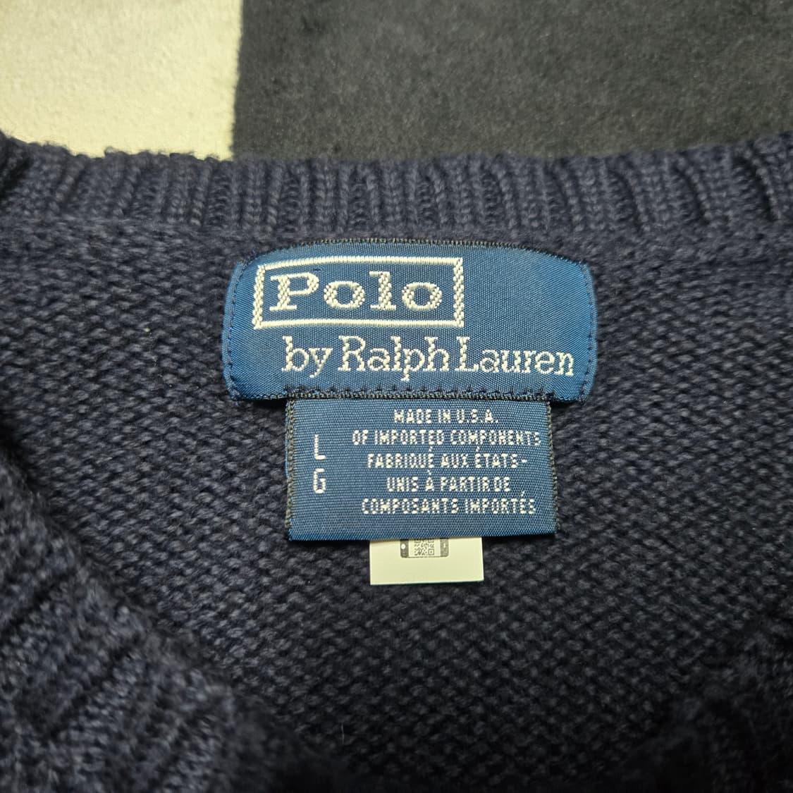 L 폴로랄프로렌 성조기 니트 네이비 made in usa 상품이미지3
