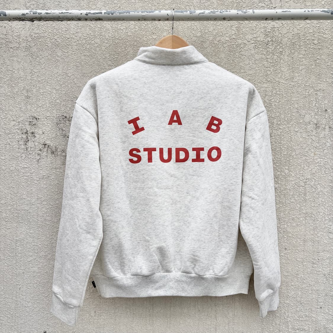 M) IAB Studio 멜란지 버건디 하프집업 상품이미지2