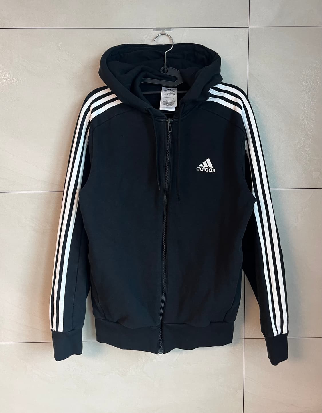 아디다스 삼선 후드집업 블랙 (M) 상품이미지1