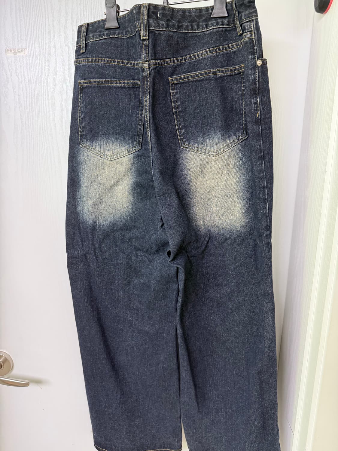 스탠다드에러 워싱 와이드 데님팬츠 L 새상품 상품이미지4
