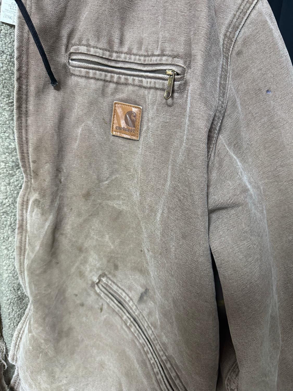 칼하트 모카색 해비아우터 데님후드집업 판매  상품이미지3