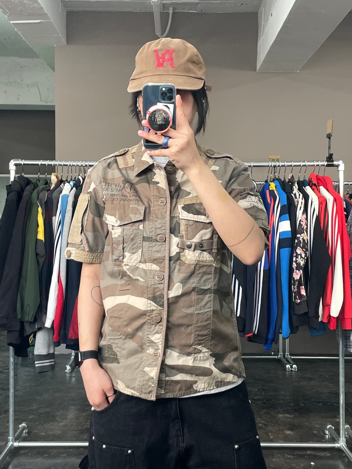 AVIREX 카모 반팔 셔츠 상품이미지1