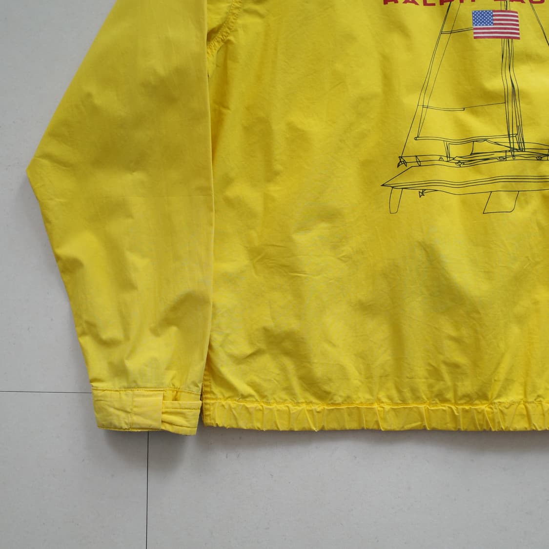 90s 폴로 스포츠 빈티지 옐로우 세일링 요트 자켓 M 상품이미지4