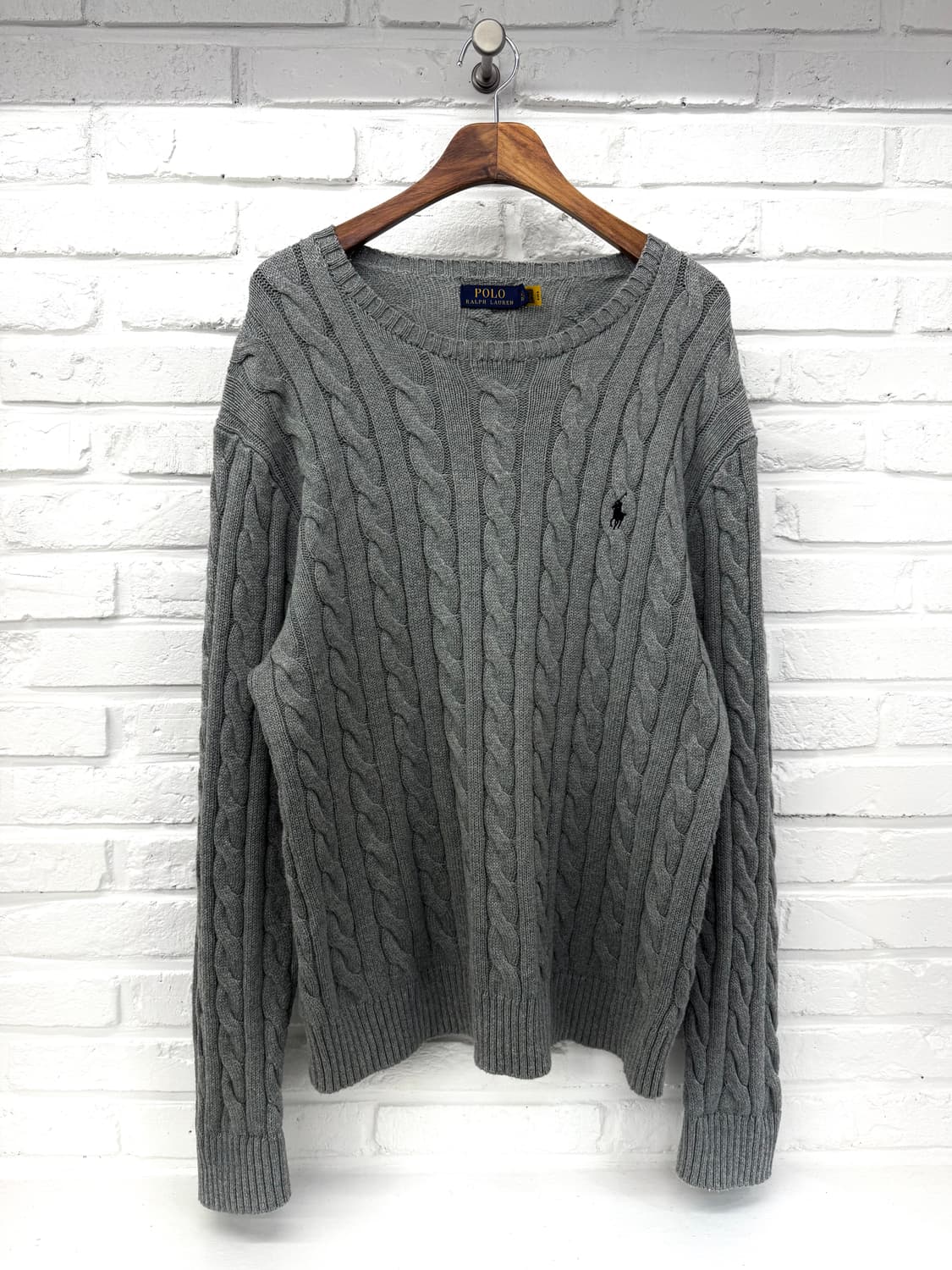폴로 그레이 케이블 니트 상품이미지3