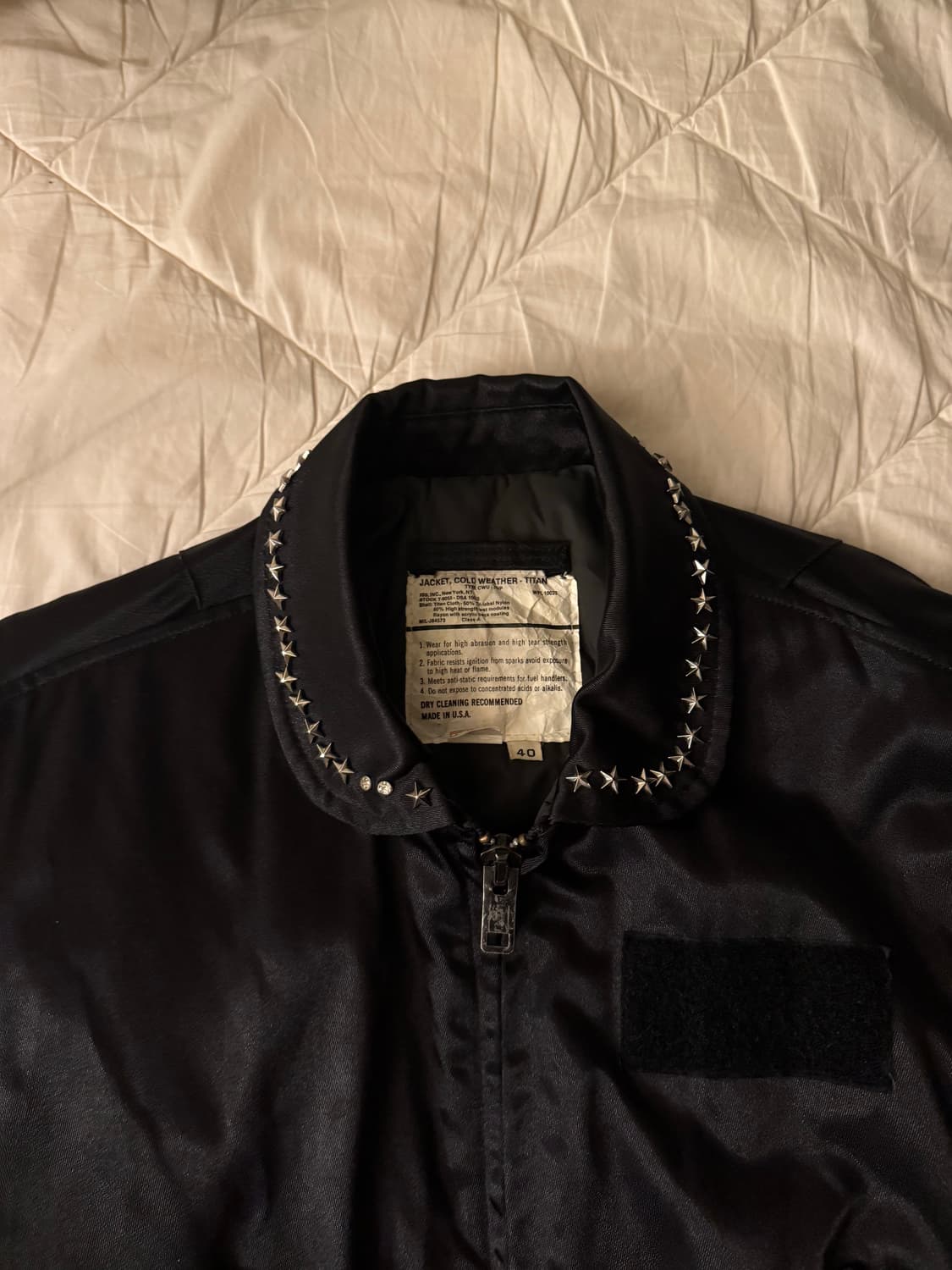 80s 미군 리워크 스터드 봄버 자켓 상품이미지2