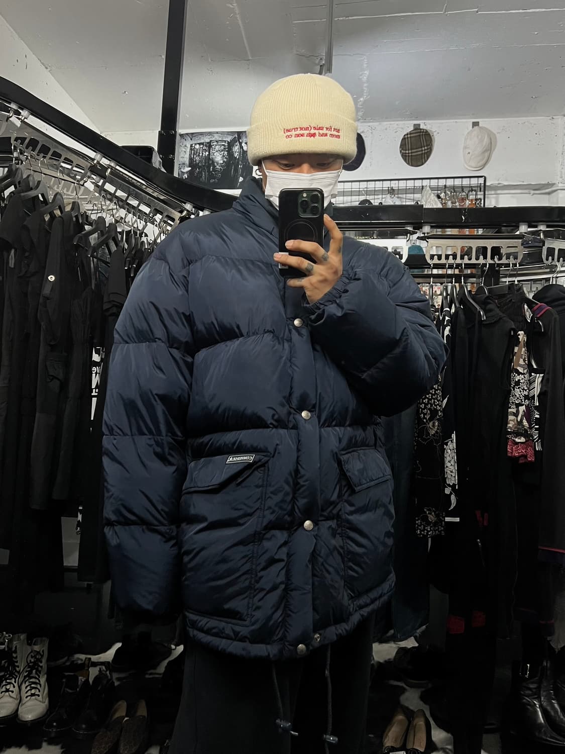 컨버스 네이비 빅 사이즈 패딩4L 상품이미지2