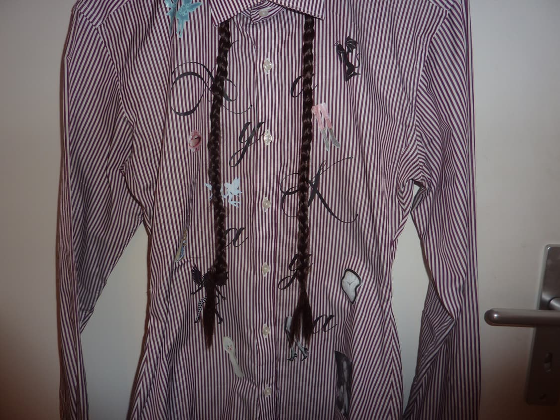 Braided long hair stripe shirt 상품이미지4