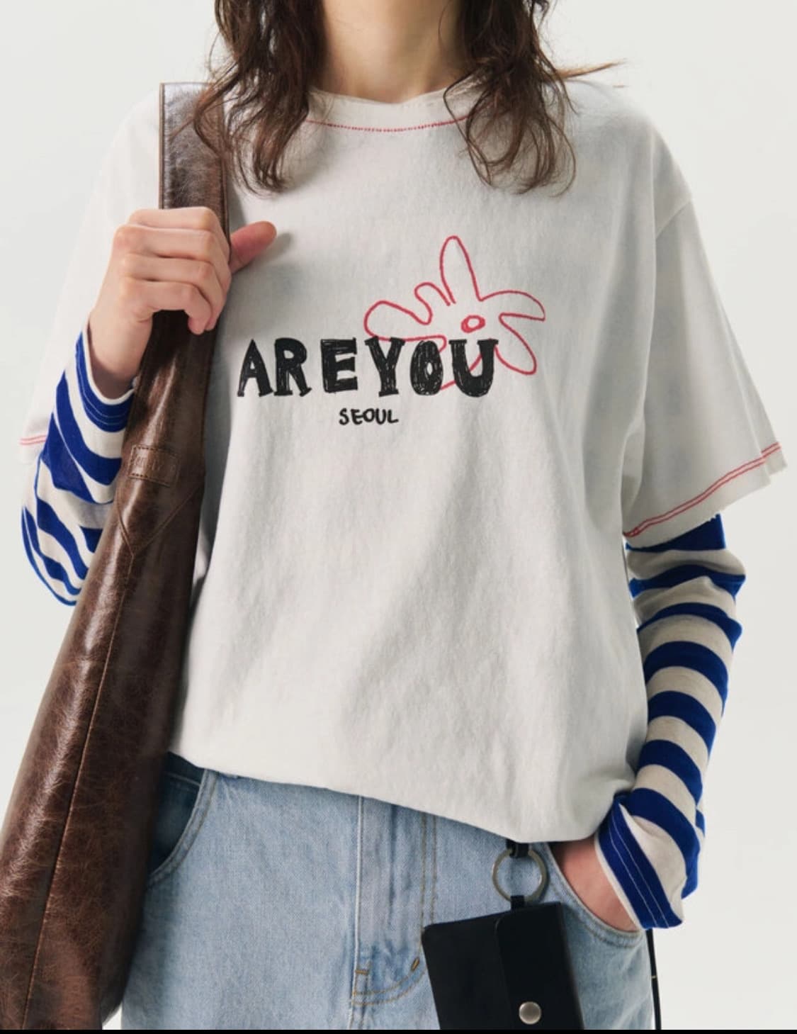 AREYOU 아유 플라워 로고 티셔츠 상품이미지1
