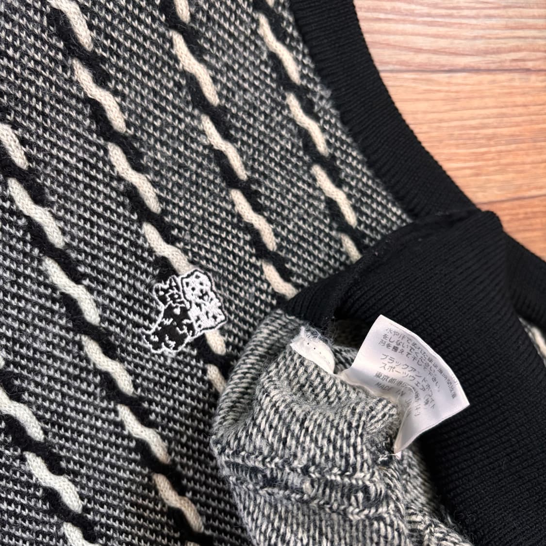 블랙앤화이트 골프 여성 L 니트 베스트 조끼 일본 수입 정품  상품이미지7