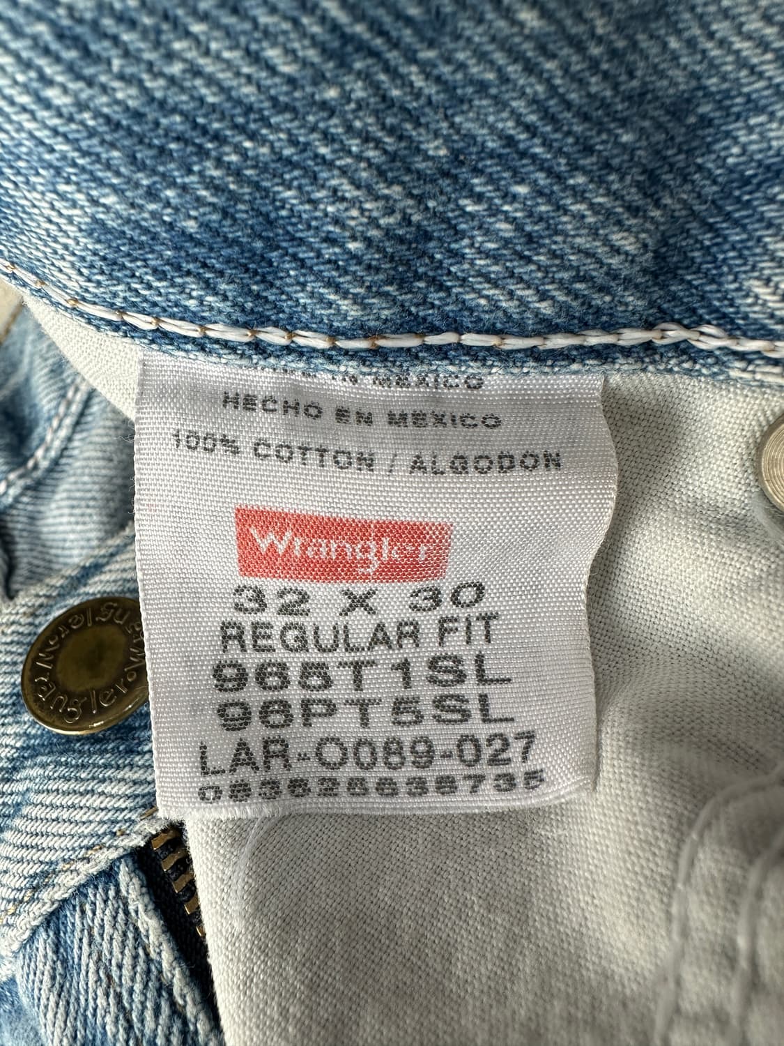 랭글러 어센틱 레귤러핏 연청 데님팬츠 32 상품이미지7