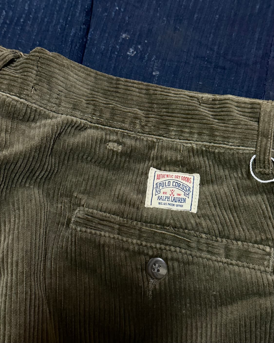 90‘s 폴로 랄프로렌 투턱 코듀로이 앤드류 팬츠 34 [올리브그린] 상품이미지6