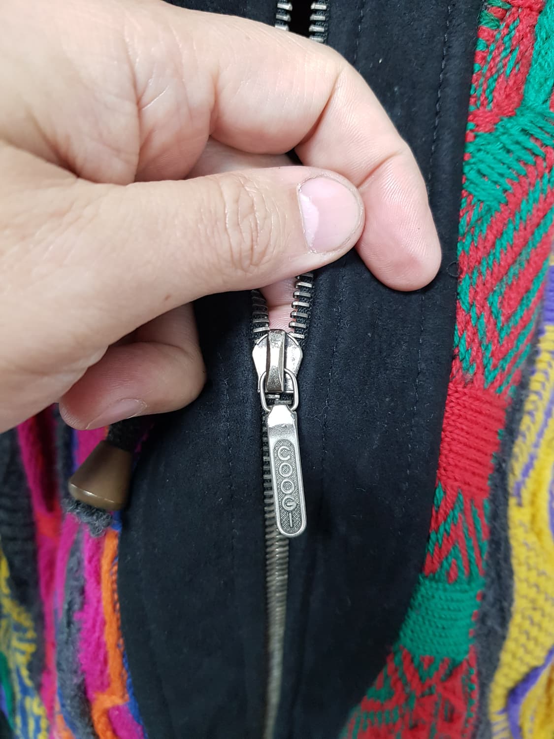 [L/105~110] 쿠지 COOGI 스웨이드 케이블 후드 자켓 상품이미지5