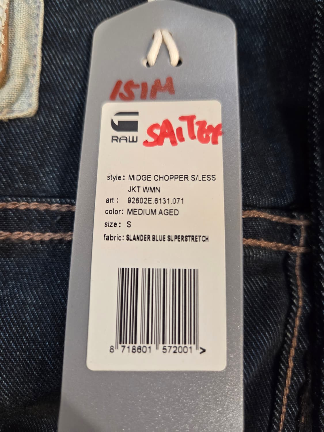 G-STAR 청 데님 조끼 베스트 여성용(S)스판 상품이미지7