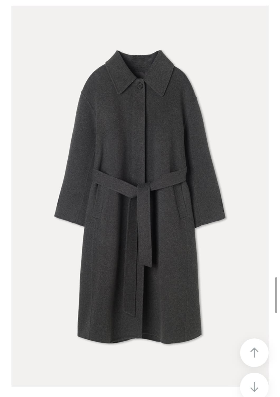 미쏘 핸드메이드 벨티드 롱코트 다크 그레이 90 상품이미지6