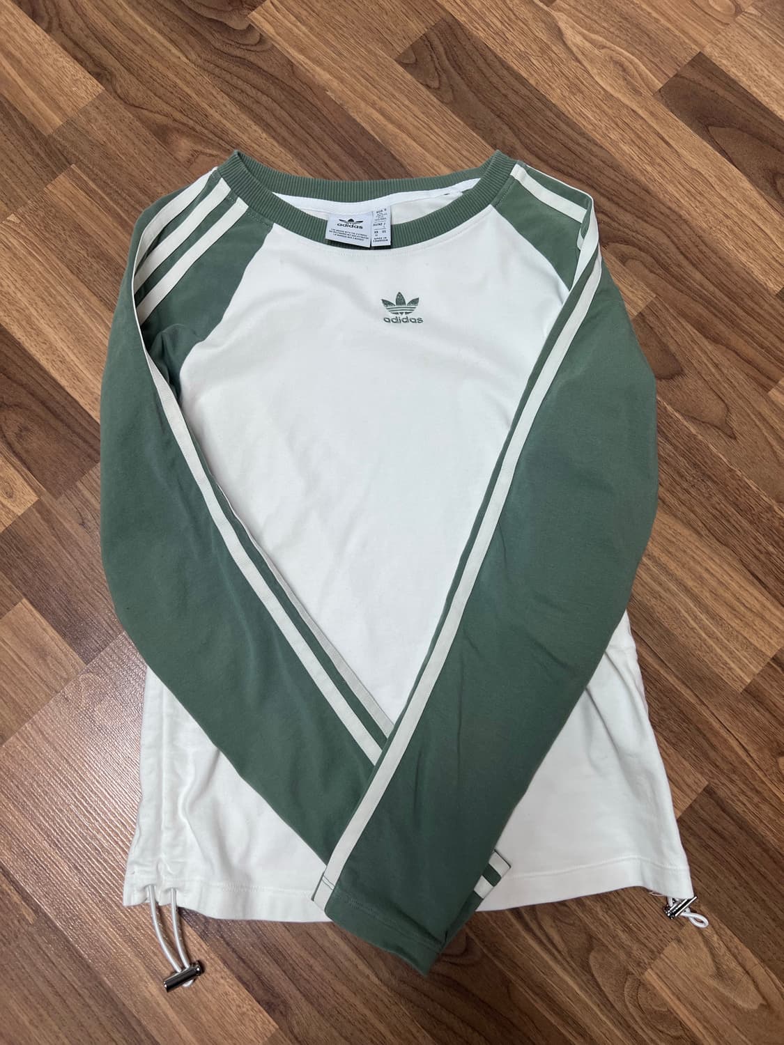 아디다스 슬림핏 셔링 롱슬리브 트레이스 그린 L 상품이미지4