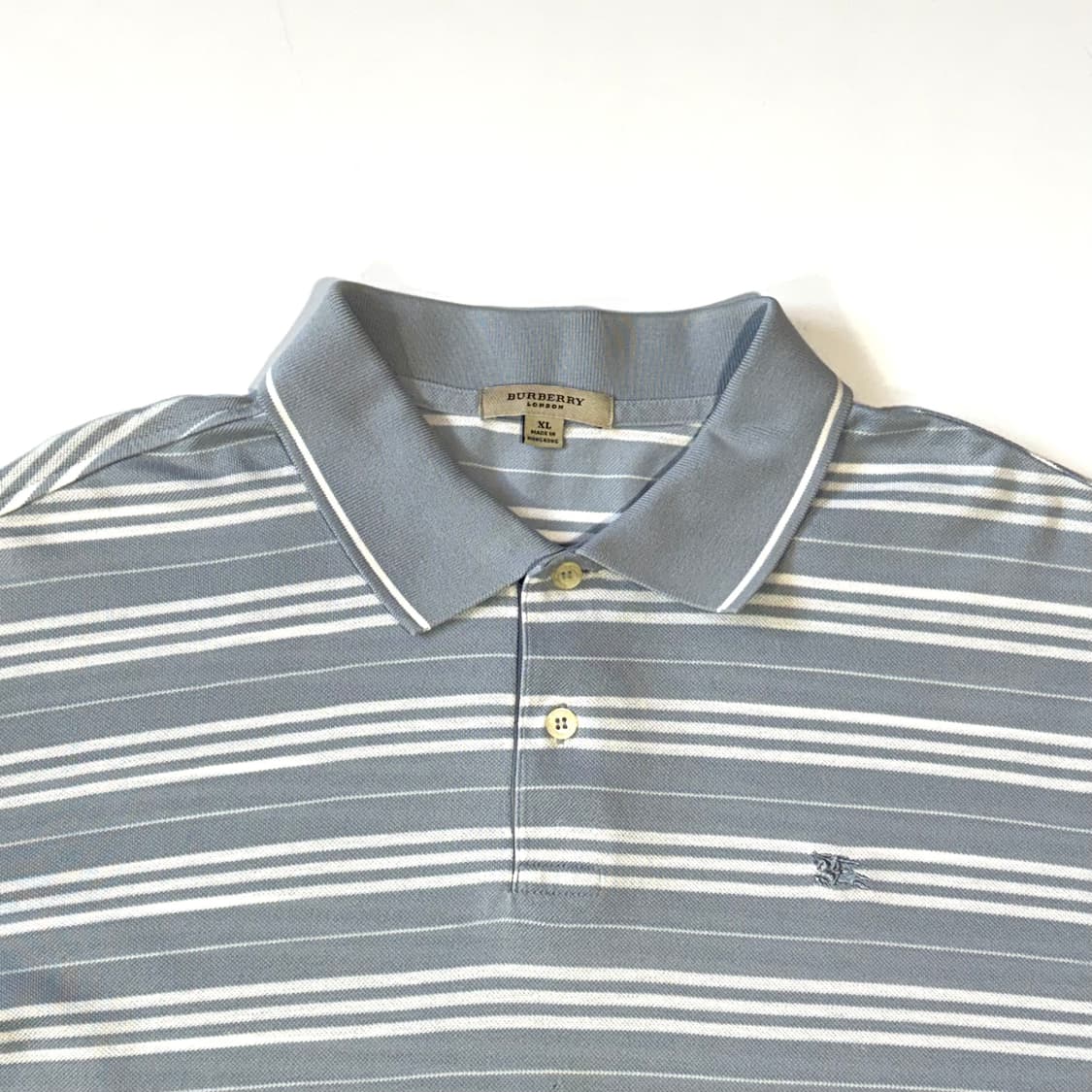 버버리 스카이블루 체크 반팔 PK 셔츠 XL 상품이미지3
