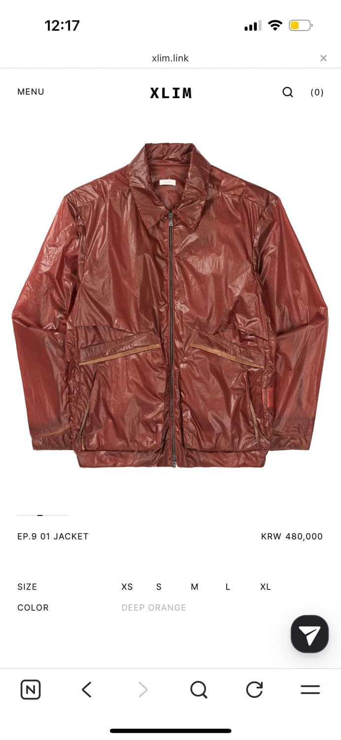 엑슬림 ep.9 01 자켓 딥 오렌지 (xs 상품이미지1