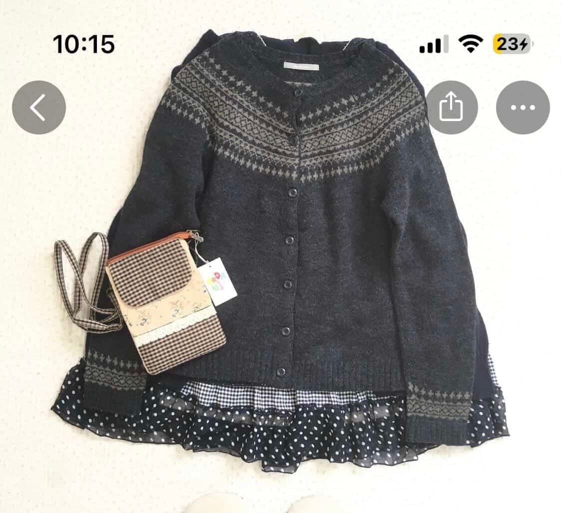 JPN/ 노르딕가디건 니트가디건 모리걸가디건 네이비가디건 상품이미지1