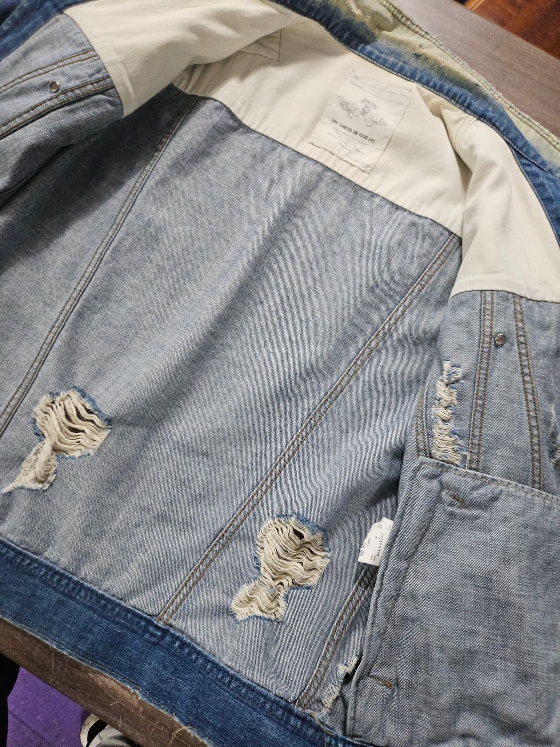 탱커스 TANKUS 데님 빈티지 청자켓 M 상품이미지4