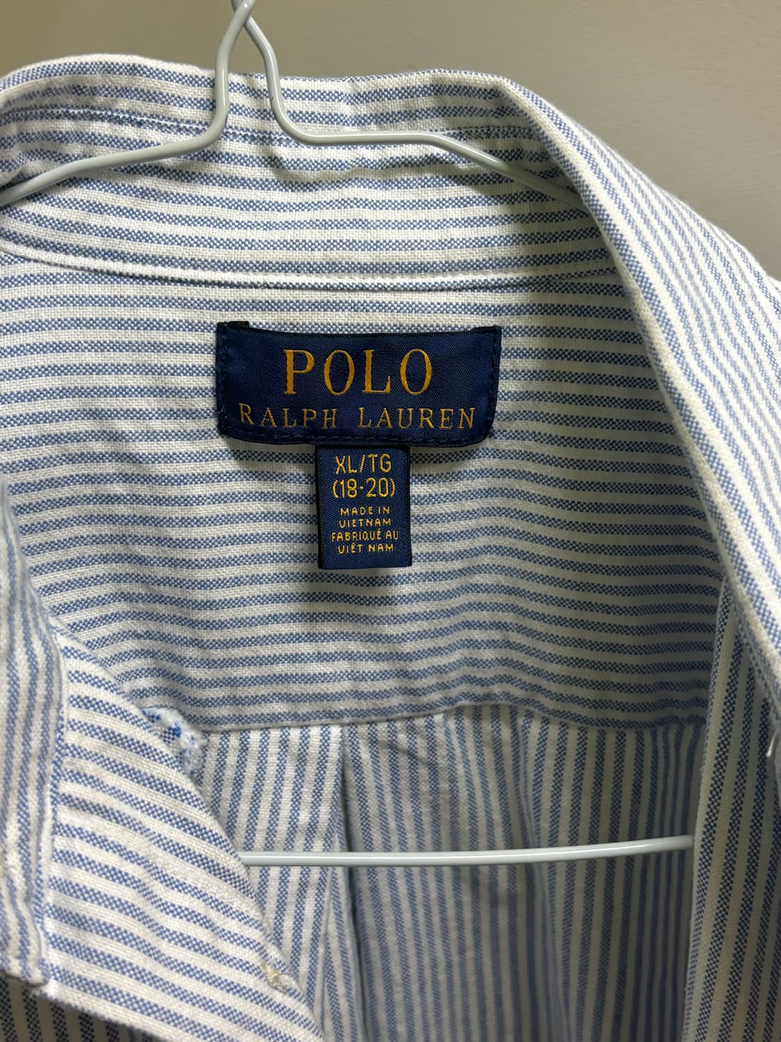 폴로 랄프로렌 스트라이프 옥스포드 셔츠 차일드 xl 상품이미지2