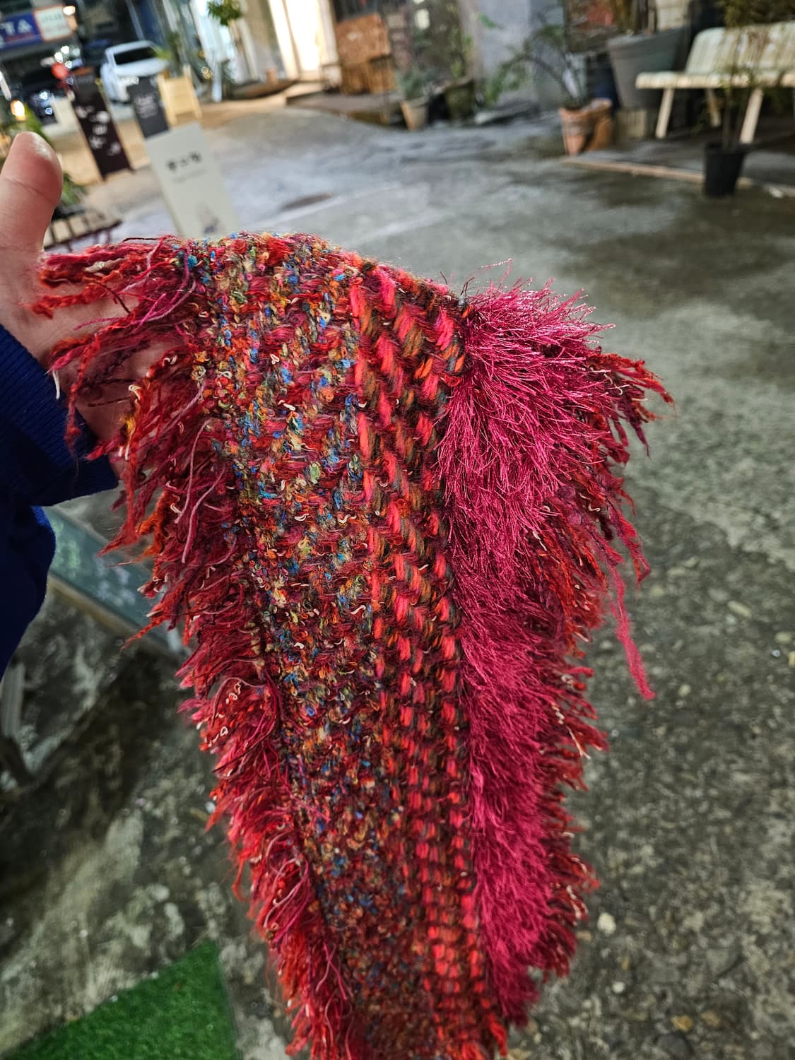 France 핑크 프린지 머플러 상품이미지9