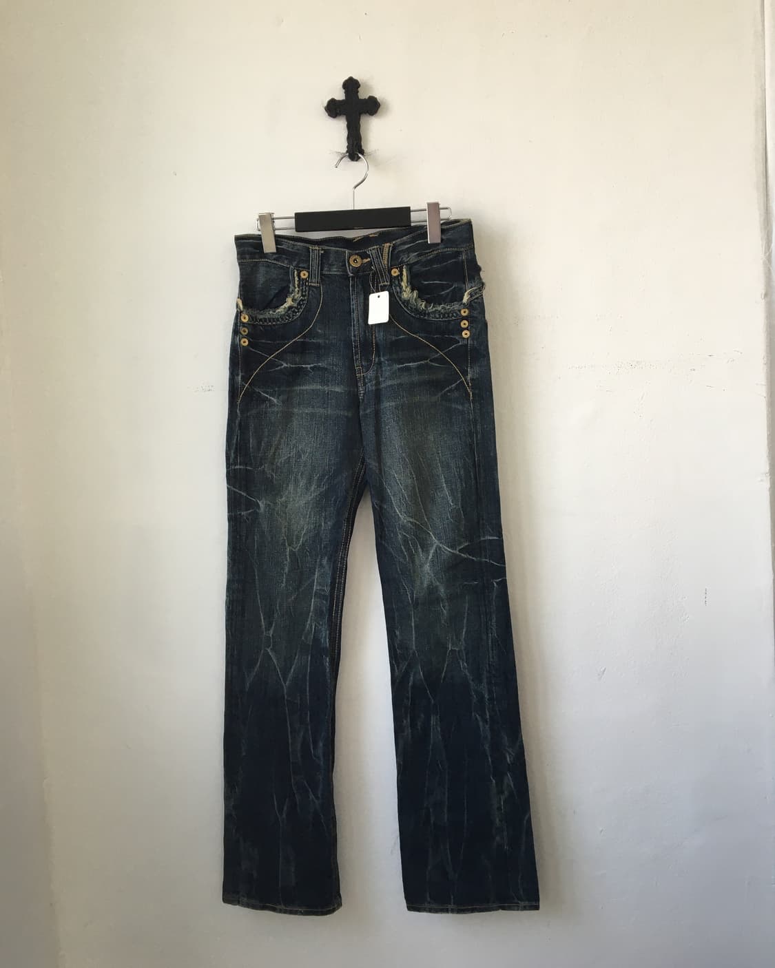 Back stud point washing denim pants 상품이미지3