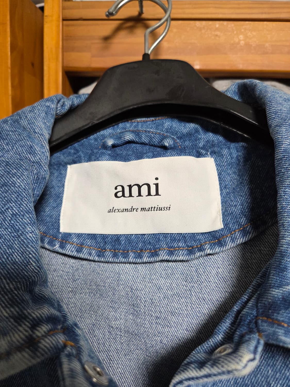 22SS ami 체스트 로고 자수 데님 자켓 상품이미지5