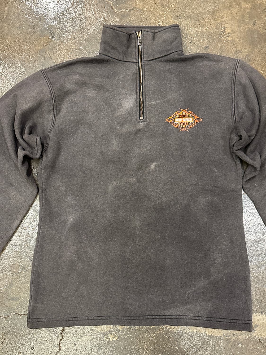 빈티지 할리데이비슨 하프집업 맨투맨 블랙 L 상품이미지3