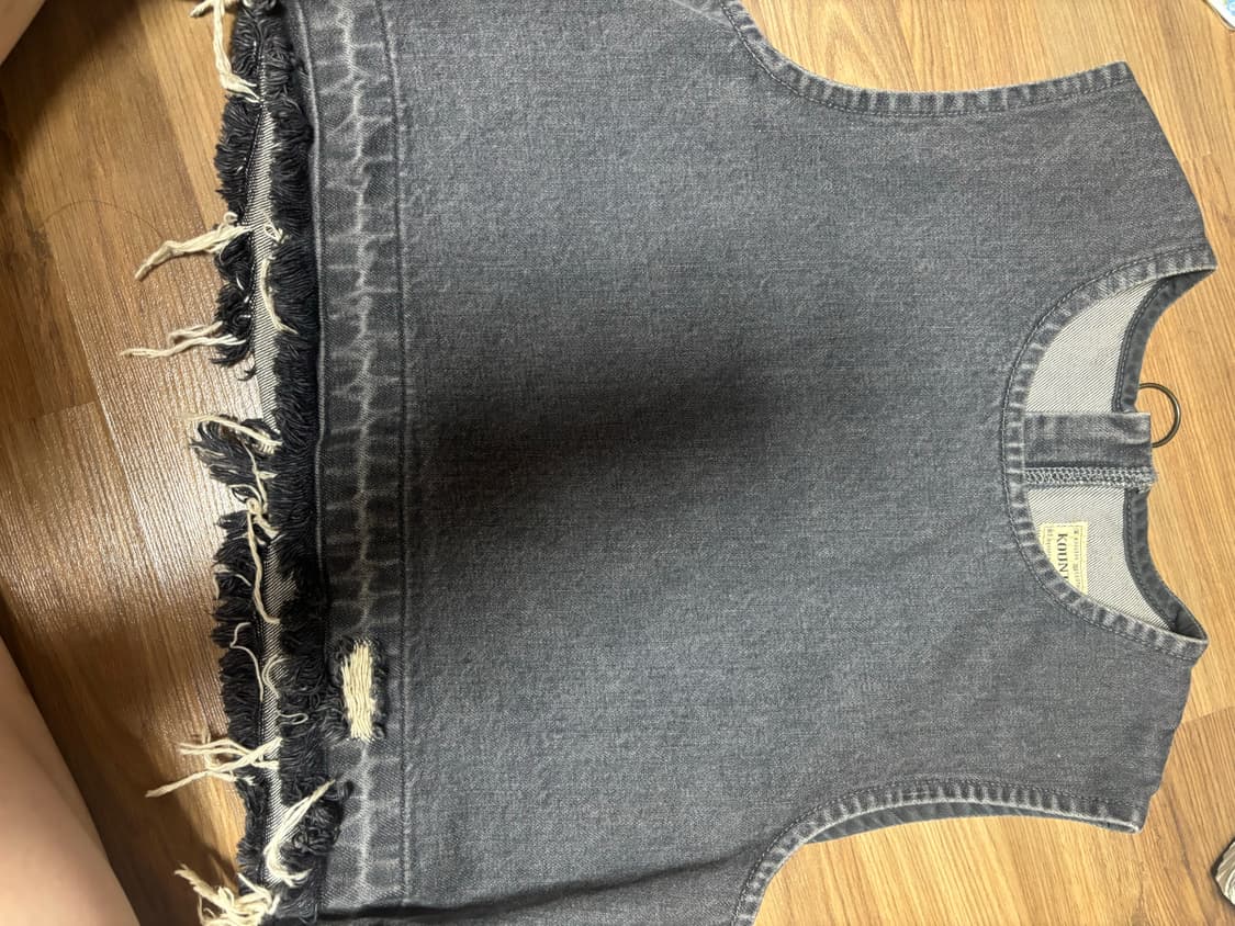 캐피탈 블랙 데님 탑 캐미솔 상품이미지3