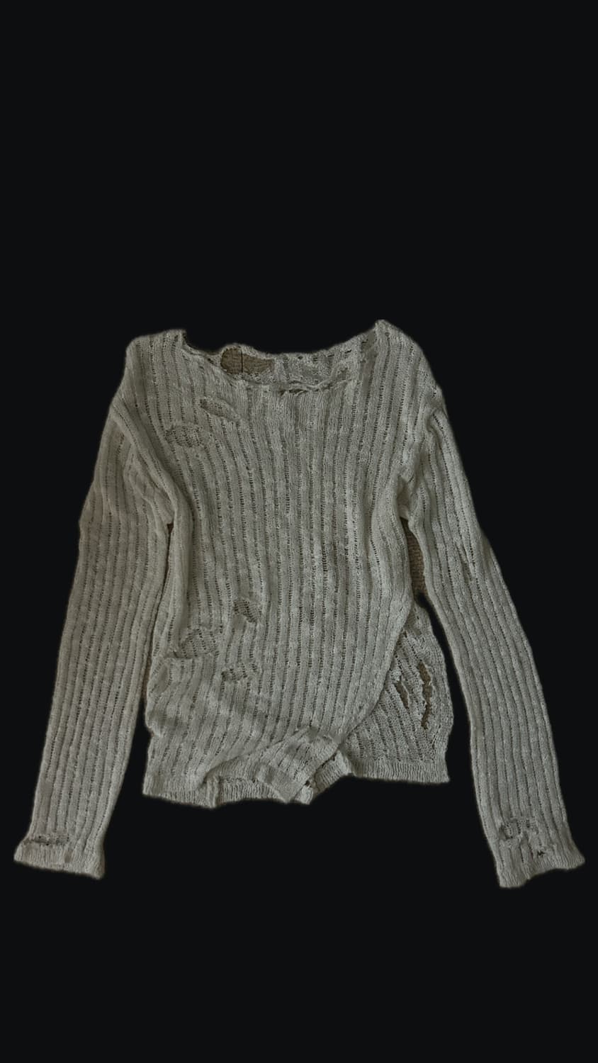 그런지 데미지 사선 니트 상품이미지1