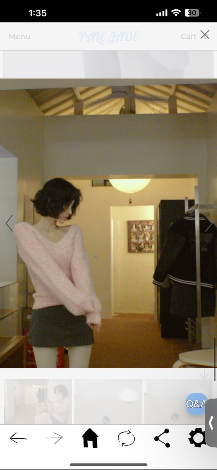 페일제이드 알파카 딥 브이넥 벌룬 니트 베이비핑크 상품이미지6