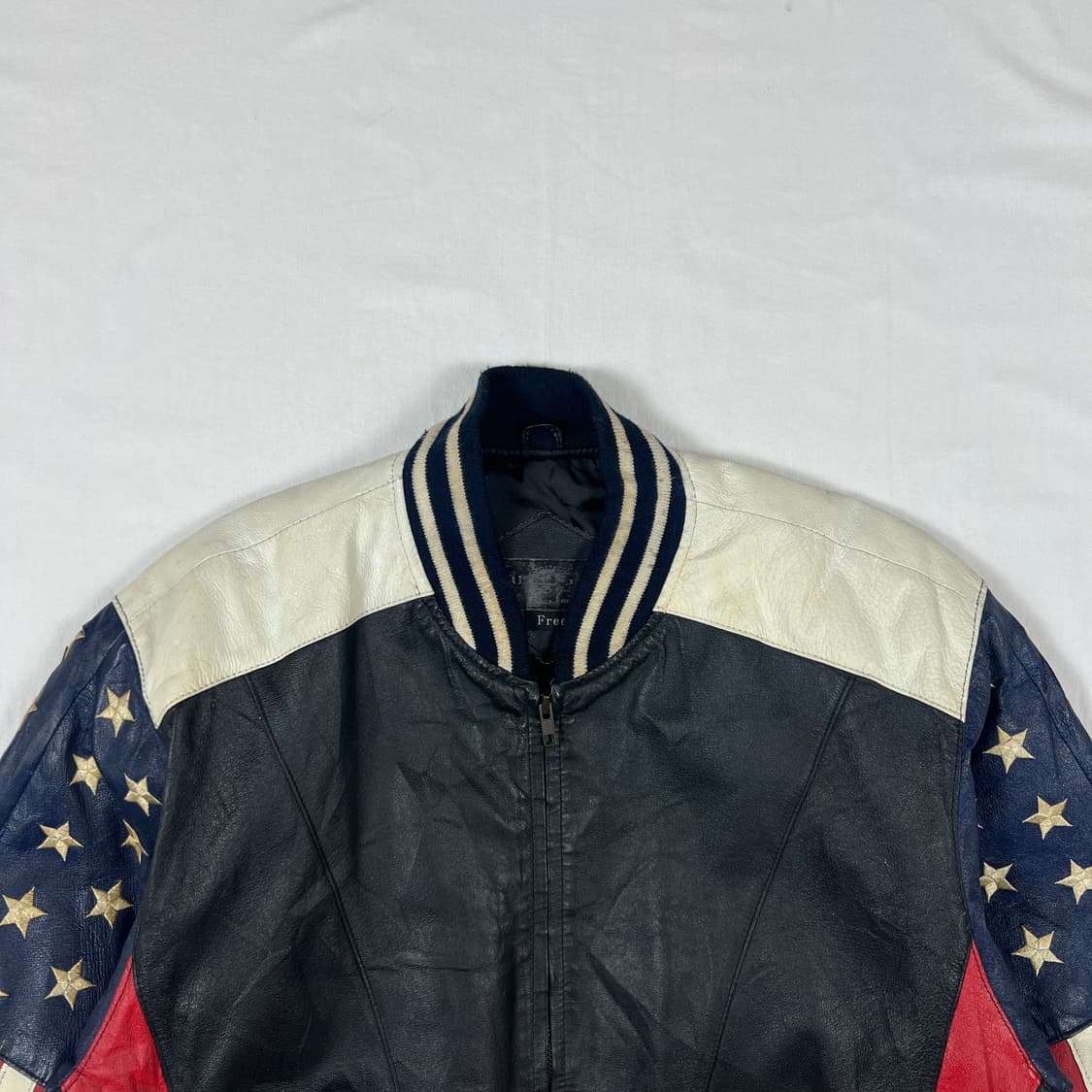 90’s 빈티지 usa 성조기 가죽 레더자켓 상품이미지3