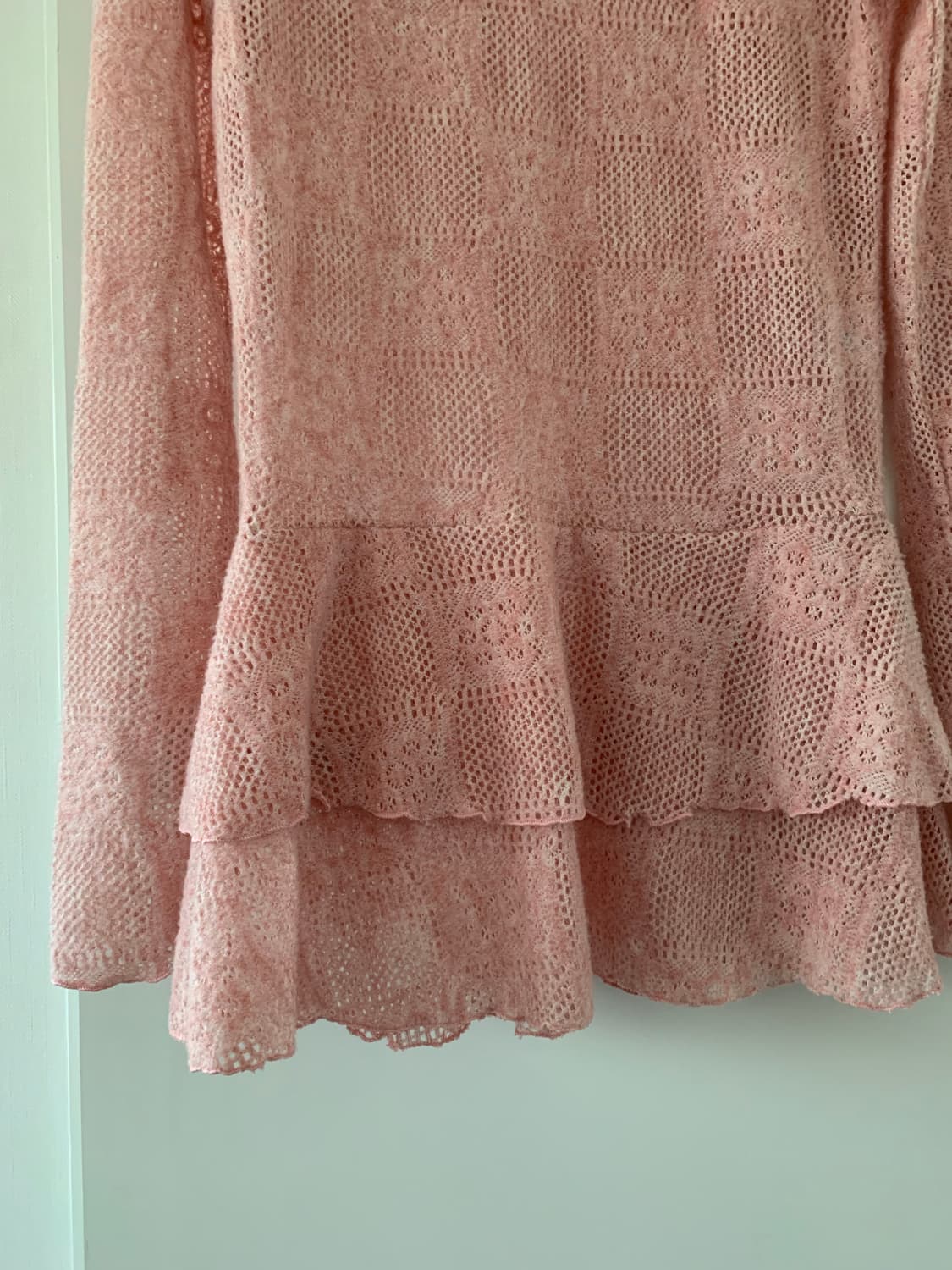 핑크 스퀘어 패턴 니트 상품이미지3